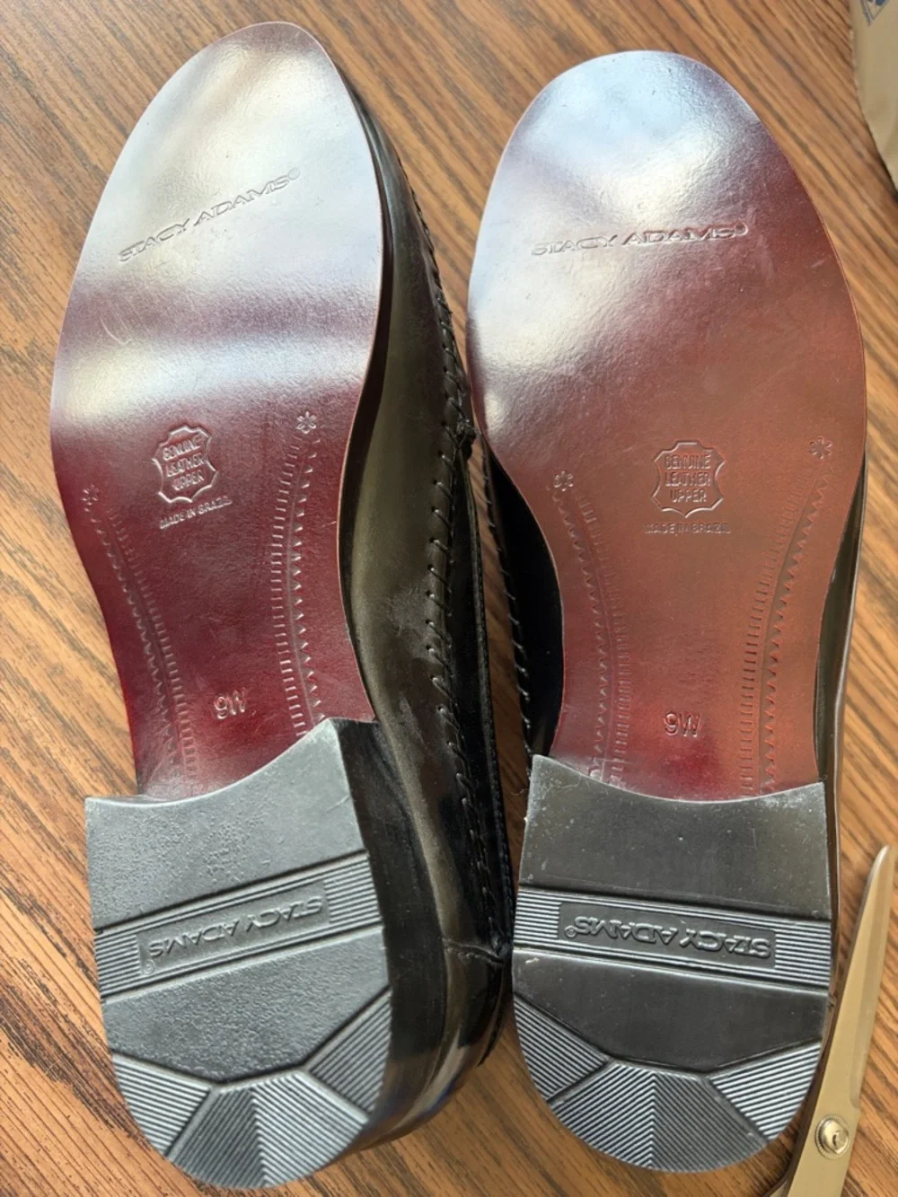 Stacy Adams Black Braided Leather Loafers, sz 9W, NWOT